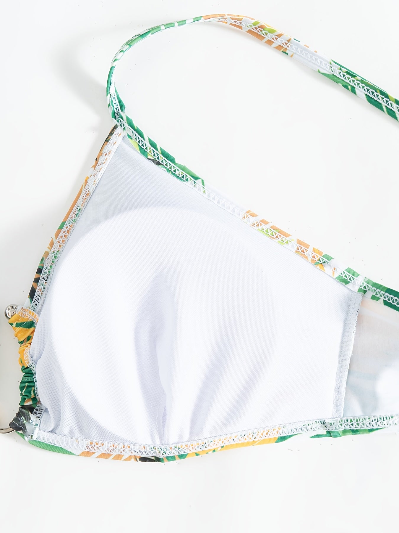 Ensemble Bikini 3 Pieces Femme - Motif Tropical, Col en V, Manches Longues