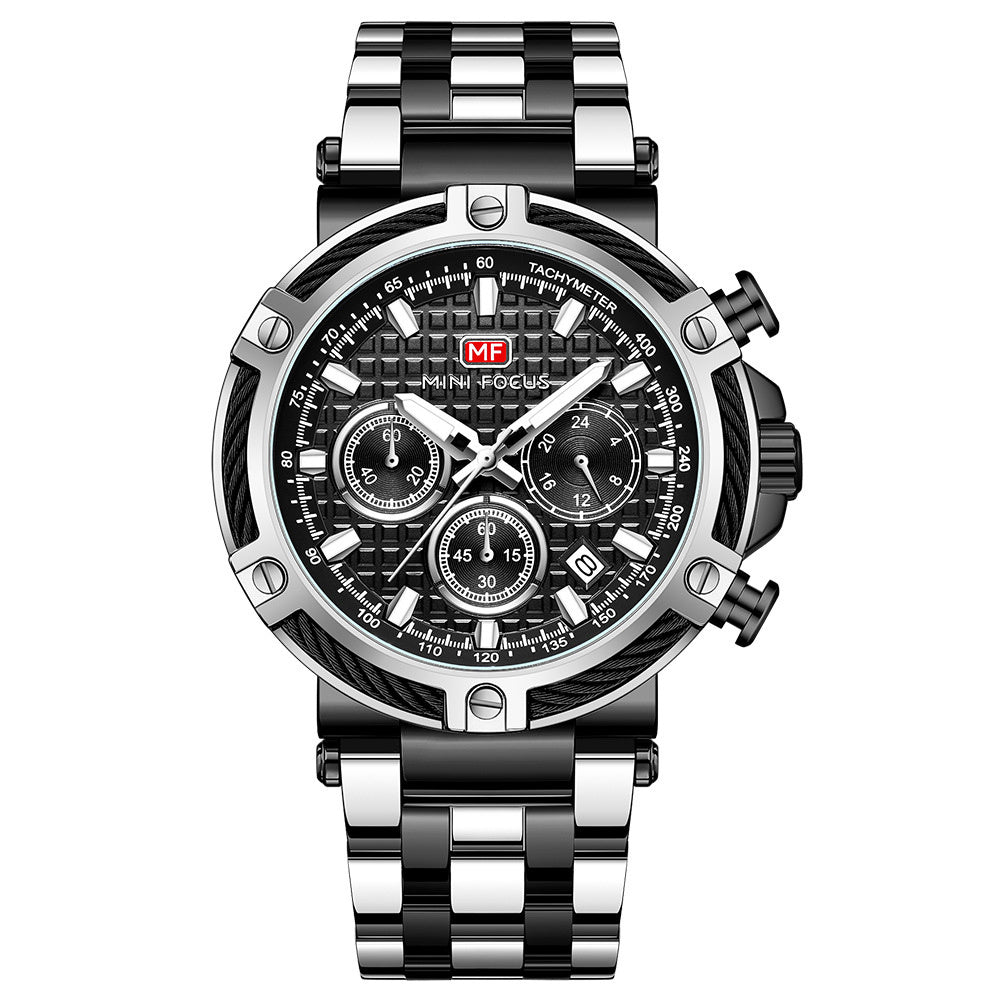 Montre à quartz étanche et lumineuse pour homme avec bracelet en acier Opération réussie - Topdecheztop.fr