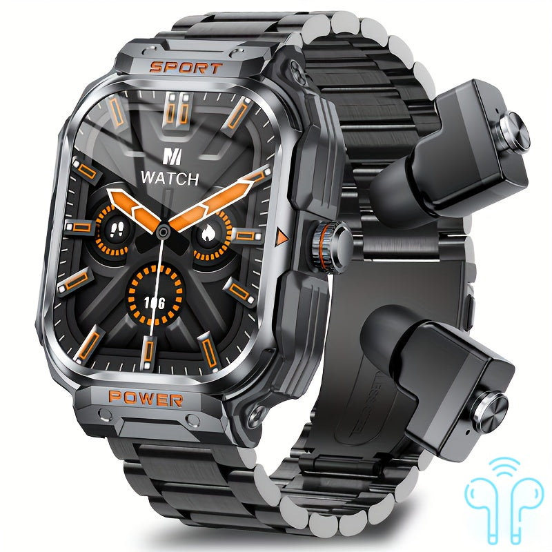 Montre Connectée Robuste Homme GT55 2-en-1 – IA & Commande Vocale, Écran IPS 2,01", IP67, Bluetooth 5.2