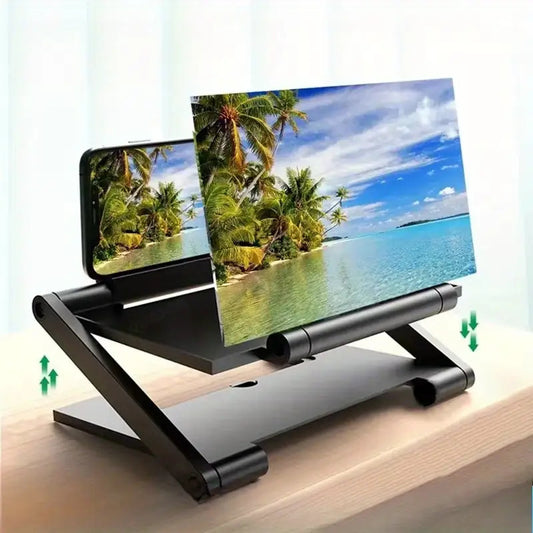 Amplificateur Ecran Smartphone 10 Pouces Loupe HD Mecanisme Coulissant Support Stable - Films Streaming Appels Video Noir