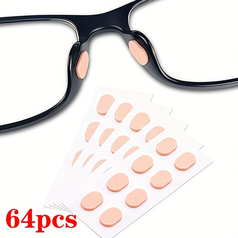 Plaquettes Douces pour Lunettes Silicone Antiderapantes Confort Nez - Lot 64 Pcs Beige ou Noir