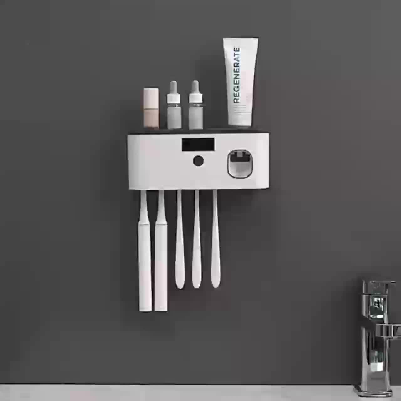 Porte-Brosse à Dents Intelligent + Distributeur de Dentifrice Automatique