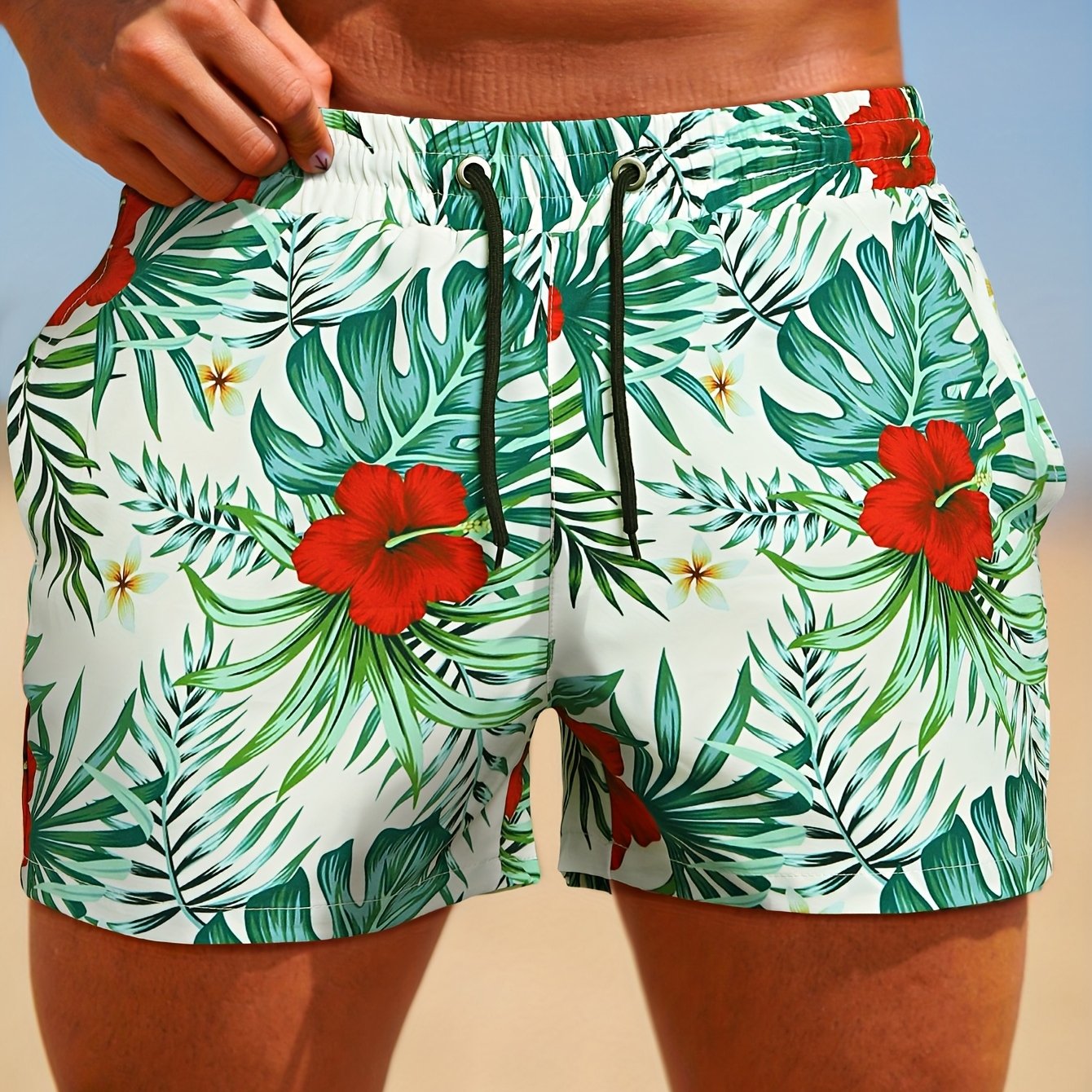 Short de Bain Homme Imprime Floral - Ceinture Elastique, Doublure Maille, 95% Polyester, Style Sport, 5 Coloris, FR XS au FR XXL