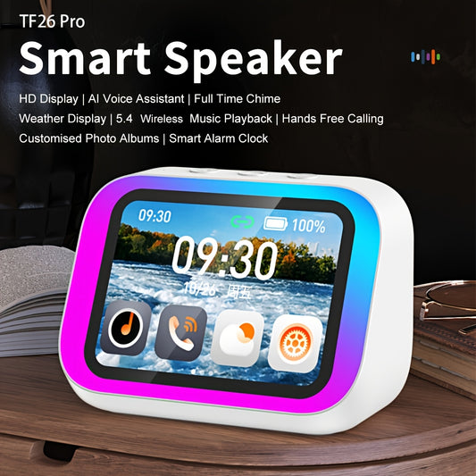 Enceinte Bluetooth Intelligente RGB - Horloge, Assistant Vocal, Son Hi-Fi