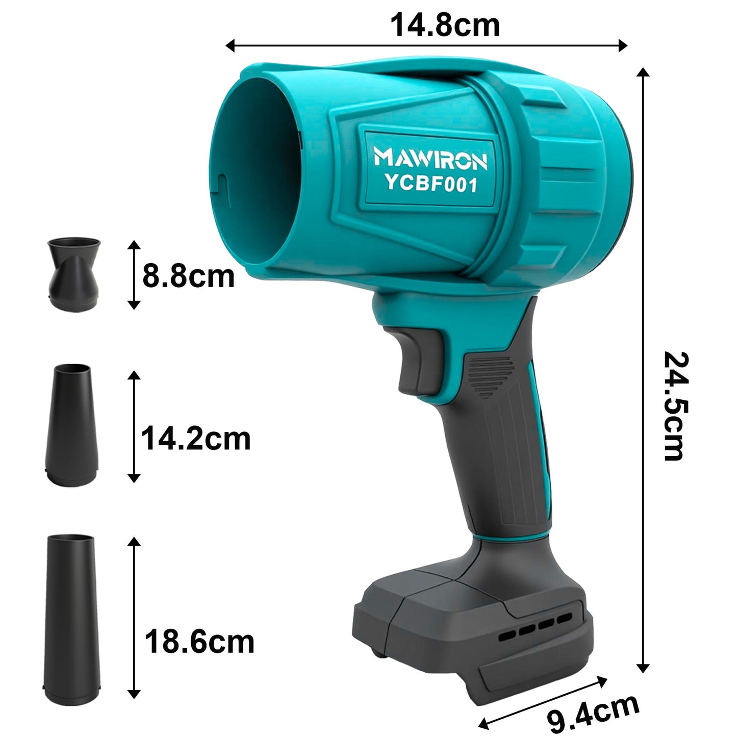 Souffleur de feuilles sans fil portable - Compatible batteries Makita, nettoyage terrasse et voiture
