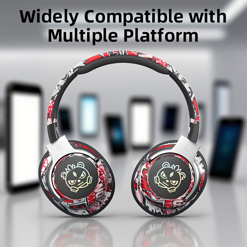 Casque Audio Circum-Aural Style Graffiti – Micro Intégré, Batterie 350mAh & USB-C | 3 Coloris | YUE CUI