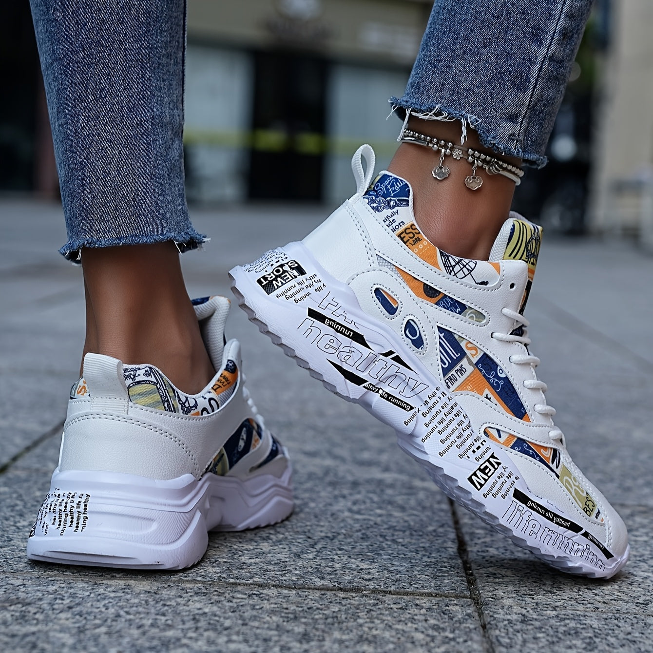 Chaussures Decontractees Graffiti Dessin Anime - Semelle EVA Legere Mixte EU 36-45