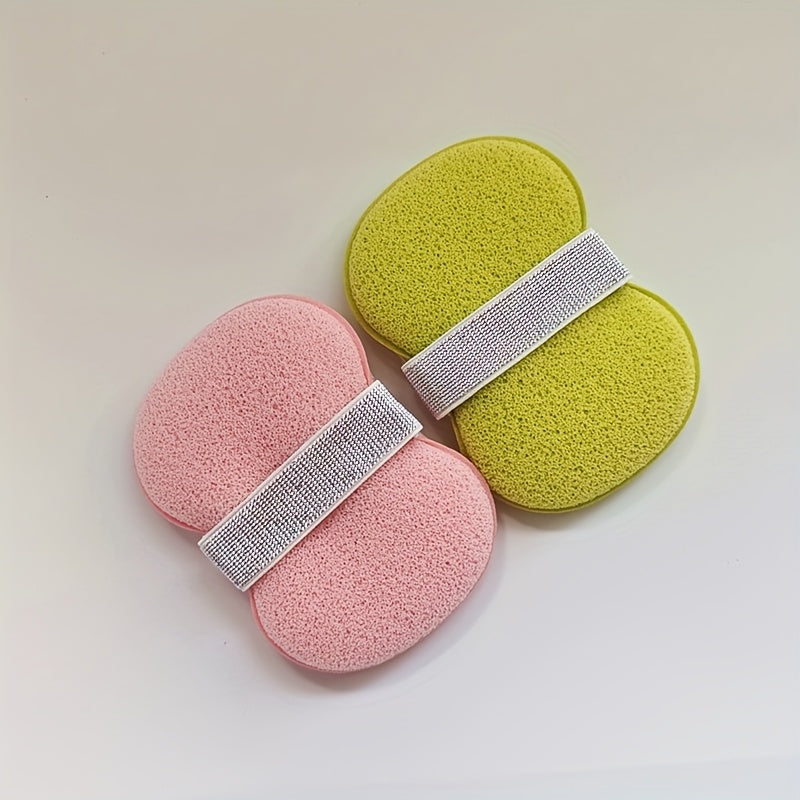 Porte-savon elastique antiderapant avec eponge luffa exfoliante - Cordelette ajustable, douche et baignoire