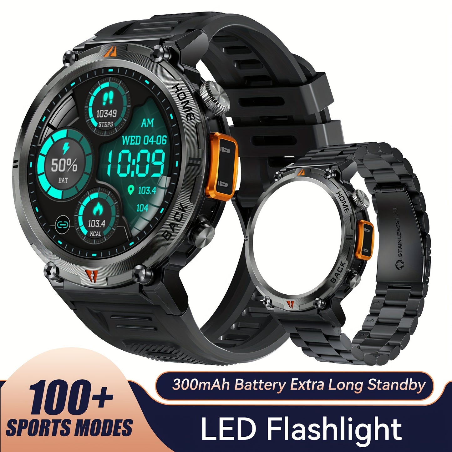 Montre connectée  pour homme avec écran TFT 360p, écran 3,68 cm - Topdecheztop.fr