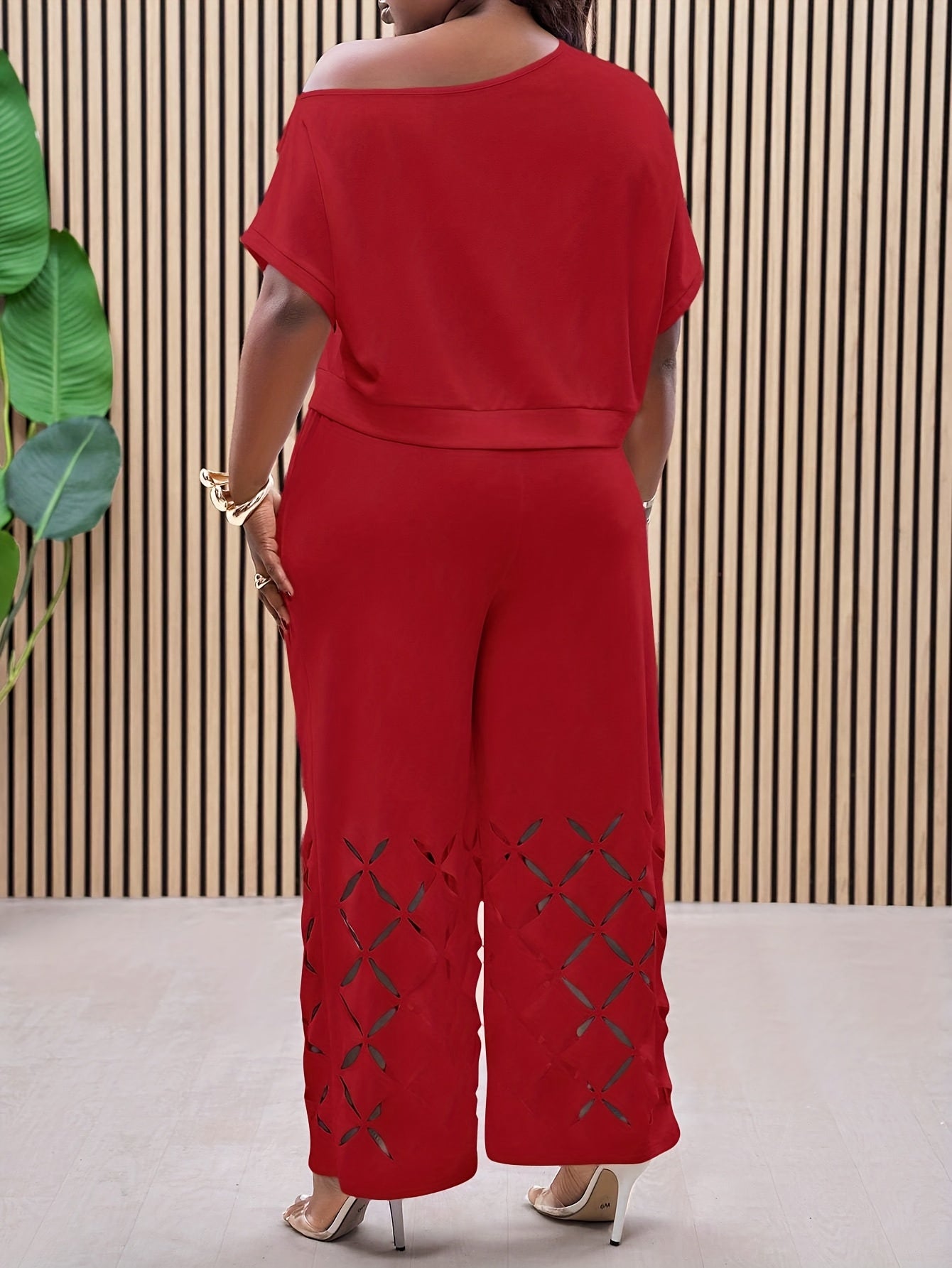 Ensemble 2 pièces décontracté avec broderie asymétrique - Topdecheztop.fr