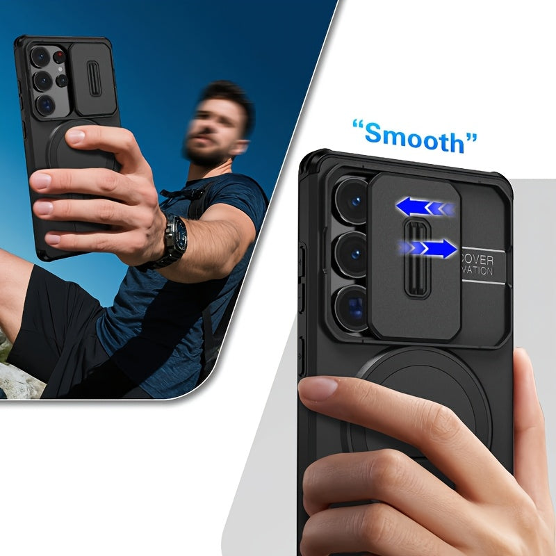 Coque Rigide PC Antichoc Samsung Galaxy - Support Integre, Compatible S23 S24 S25 Ultra Plus FE A16 A17 A56, 4 Coloris