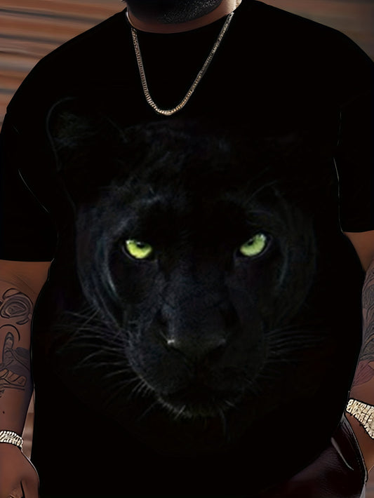 T-Shirt Homme Col Rond Manches Courtes Imprime Animal 3D Aleatoire - 100% Polyester Decontracte Sport Noir FR S-XXL