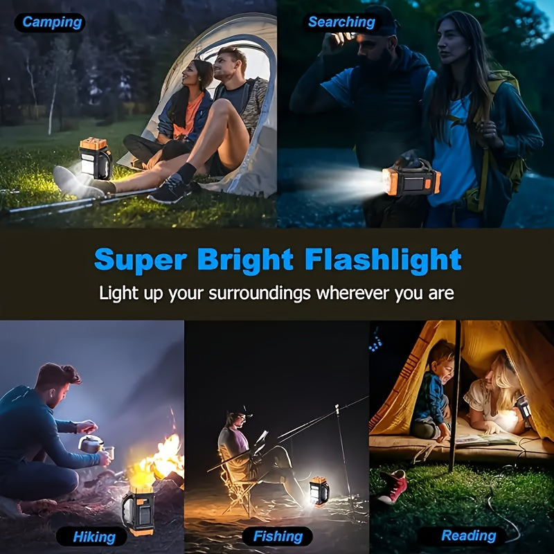 Lanterne de camping solaire à LED multifonctionnelle, lampe de poche - Topdecheztop.fr
