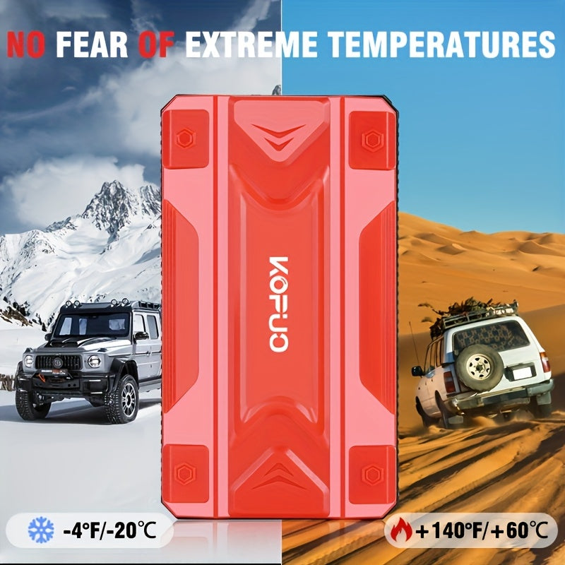 Demarreur de batterie portable voiture KOPUO 4000A - 12V, essence 8.5L, diesel 7L, USB, LED, 2 coloris