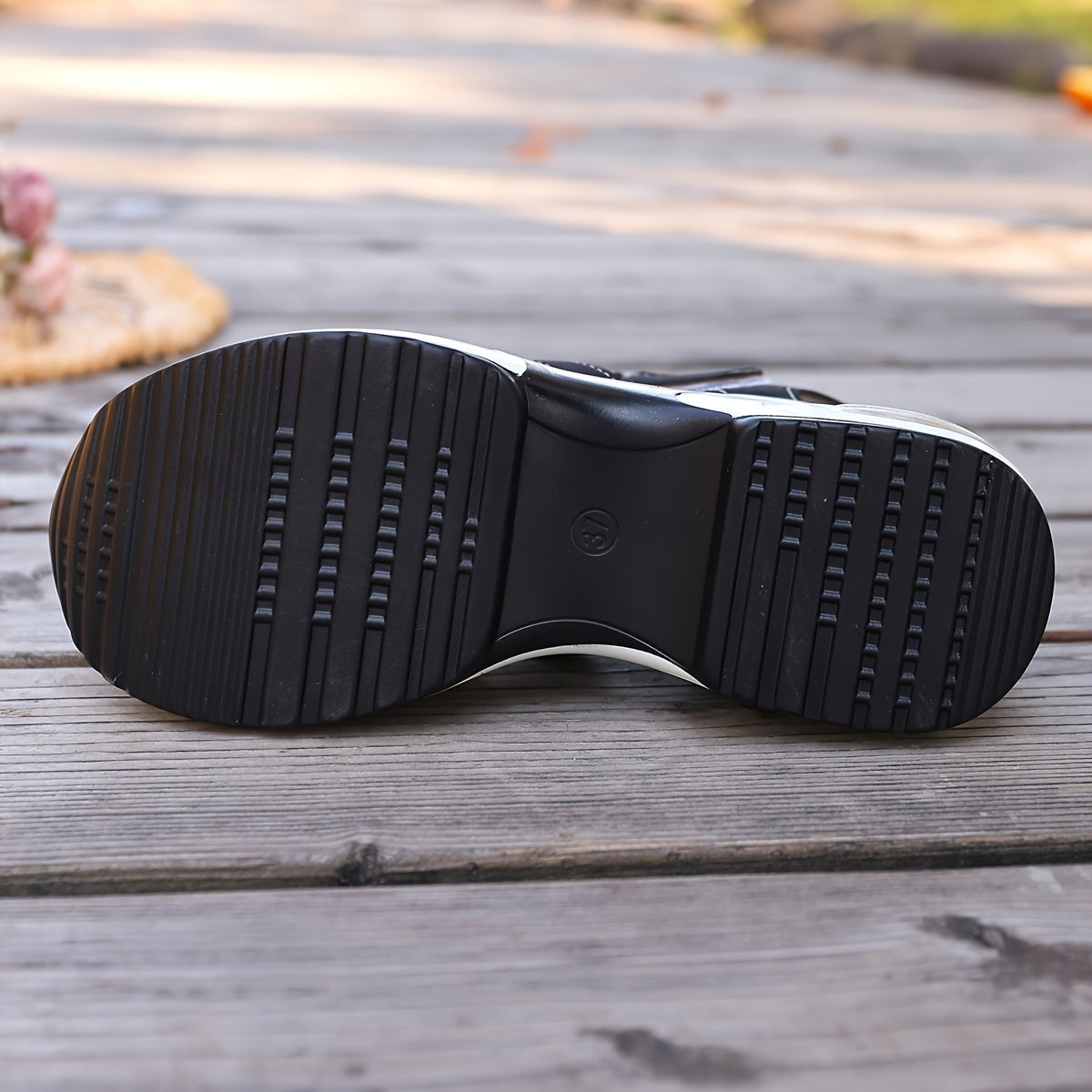 Sandales Compensées Femme - Talon Epais, Bout Ouvert, Boucle