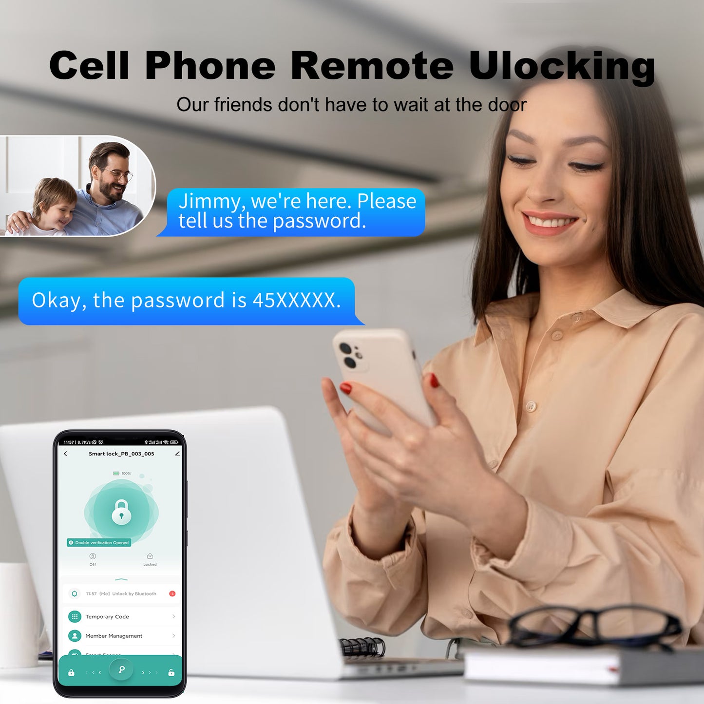 Serrure Connectée Biométrique MANENVARI 4-en-1 – Empreinte Digitale, Application Tuya, Mot de Passe & Clé | Alliage Aluminium