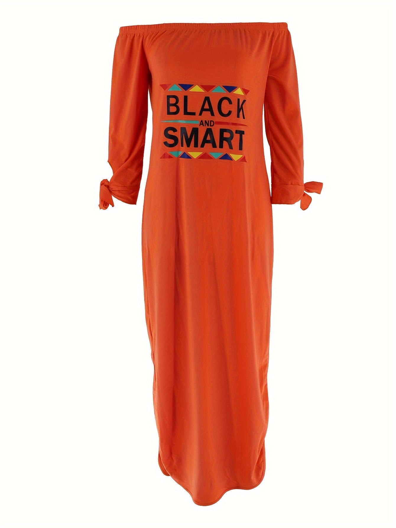Robe Épaules Dénudées Imprimée Lettres – Style Crayon Décontracté | Printemps-Automne | S au XXL