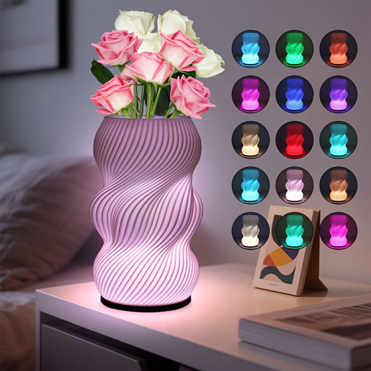 Lampe Vase Minimaliste RVB — Télécommandée, 16 Couleurs, Alimentation USB, 3 Modèles