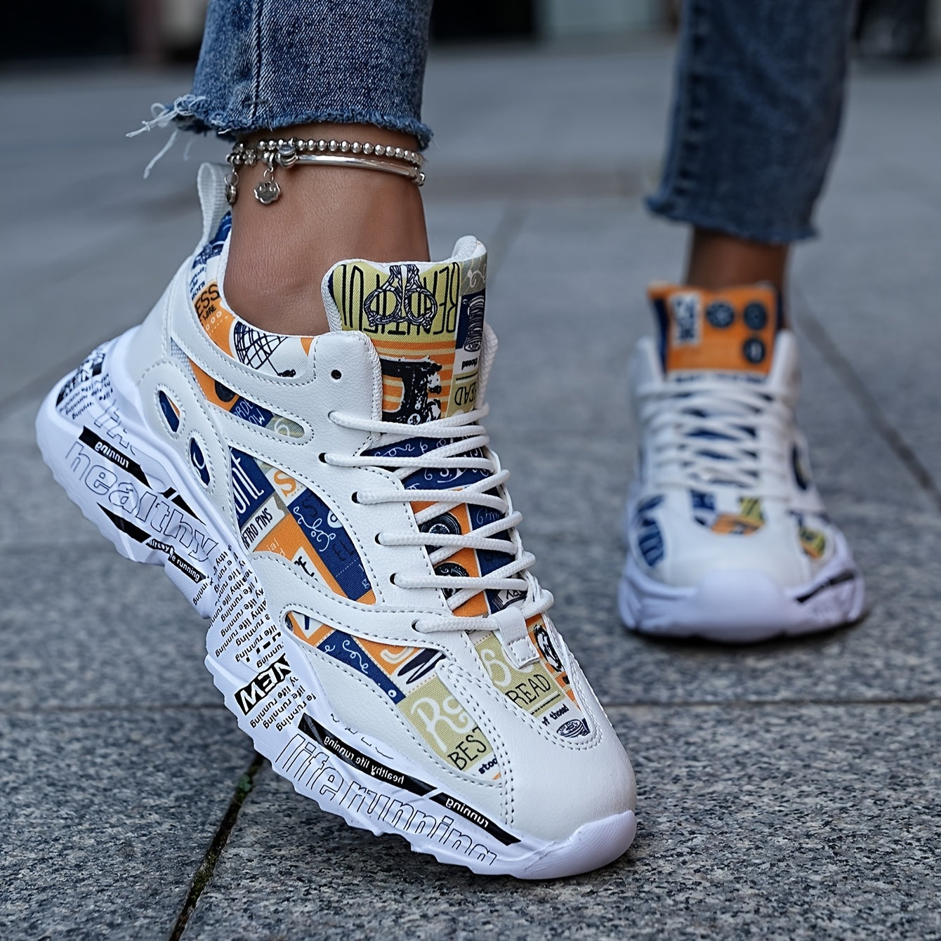 Chaussures Decontractees Graffiti Dessin Anime - Semelle EVA Legere Mixte EU 36-45