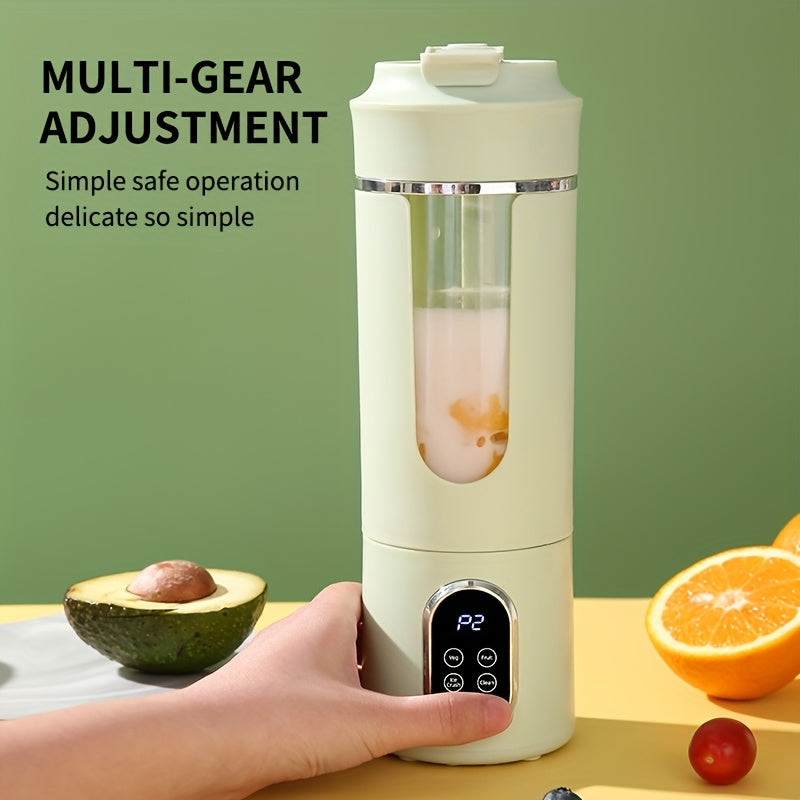 Blender portable rechargeable USB 530 ml LED - Broyeur glace 7.4V, smoothies jus, vert beige blanc