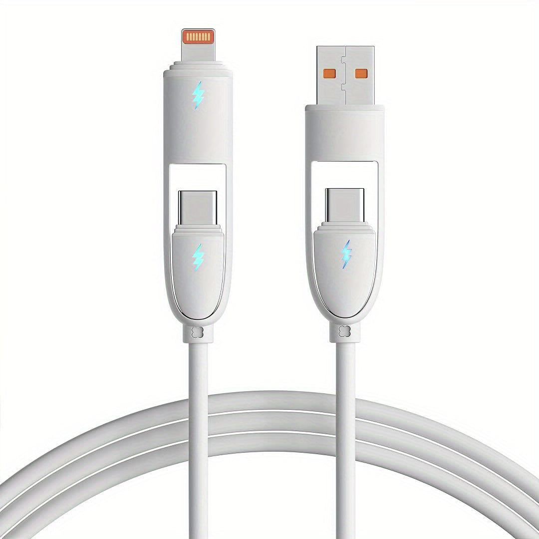 Câble de Charge Ultra-Rapide 4 en 1 – 66W, Type-C vers Lightning, Silicone | ZQJIL