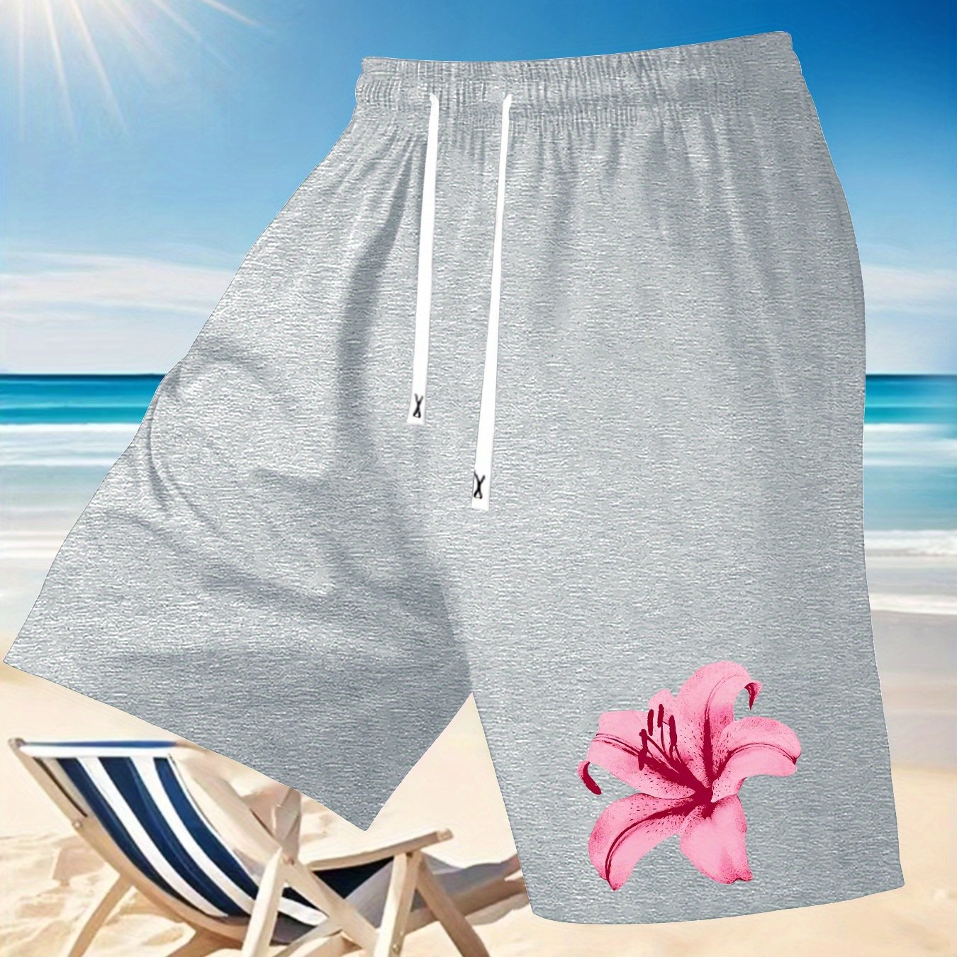 Short de Plage Homme Imprime Floral - Poche, Coupe Standard, 95% Polyester, 3 Coloris, FR S au FR XXL