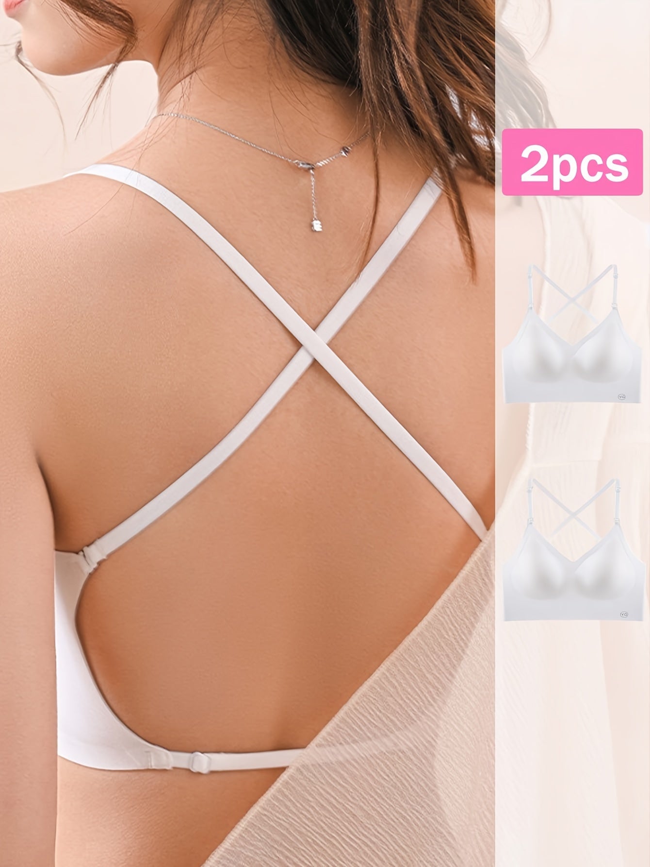 Ensemble soutien-gorge  dos nu sans coutures, 2 PCS - Topdecheztop.fr