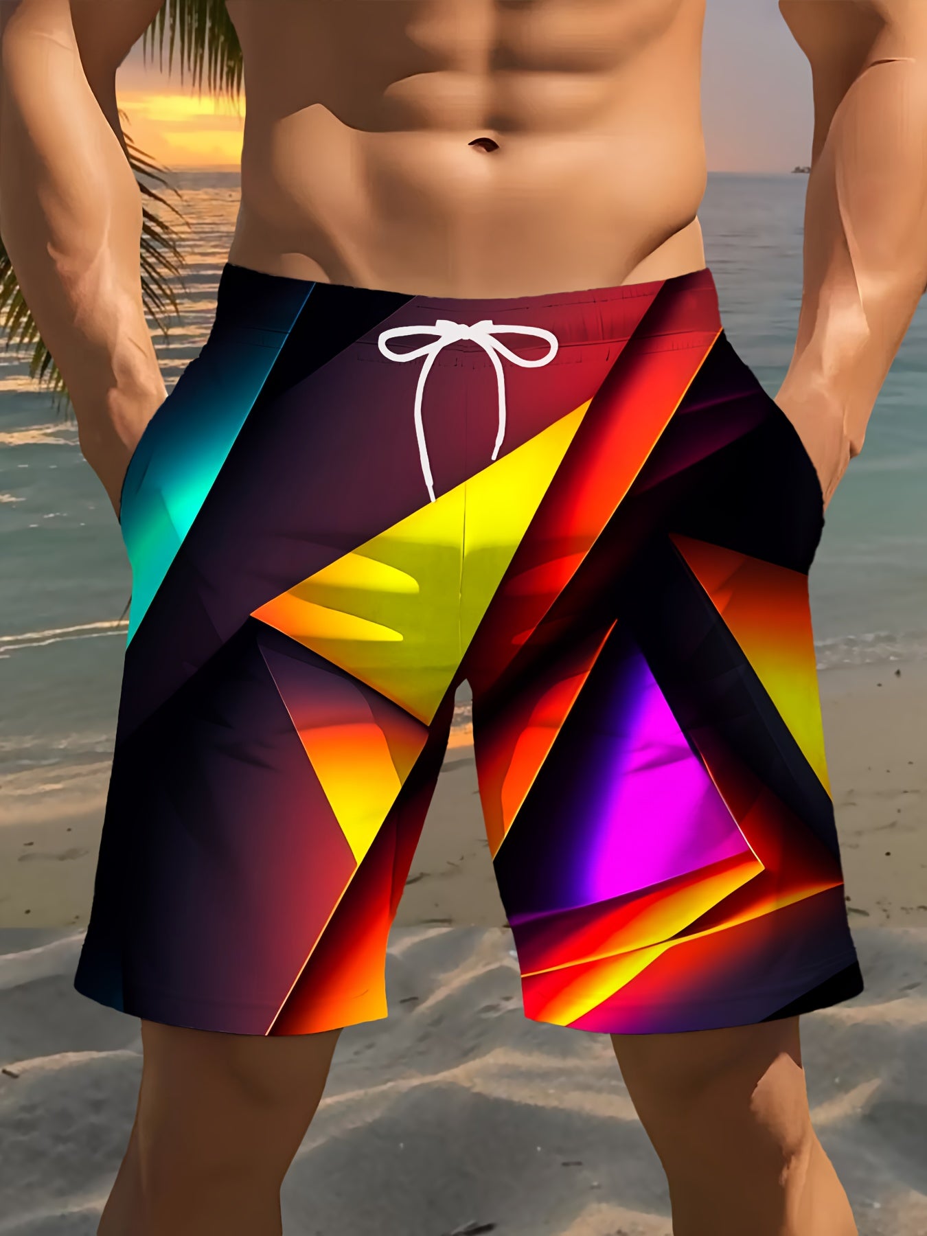 Short de Plage Homme Imprimé a Sechage Rapide - Style Decontracte