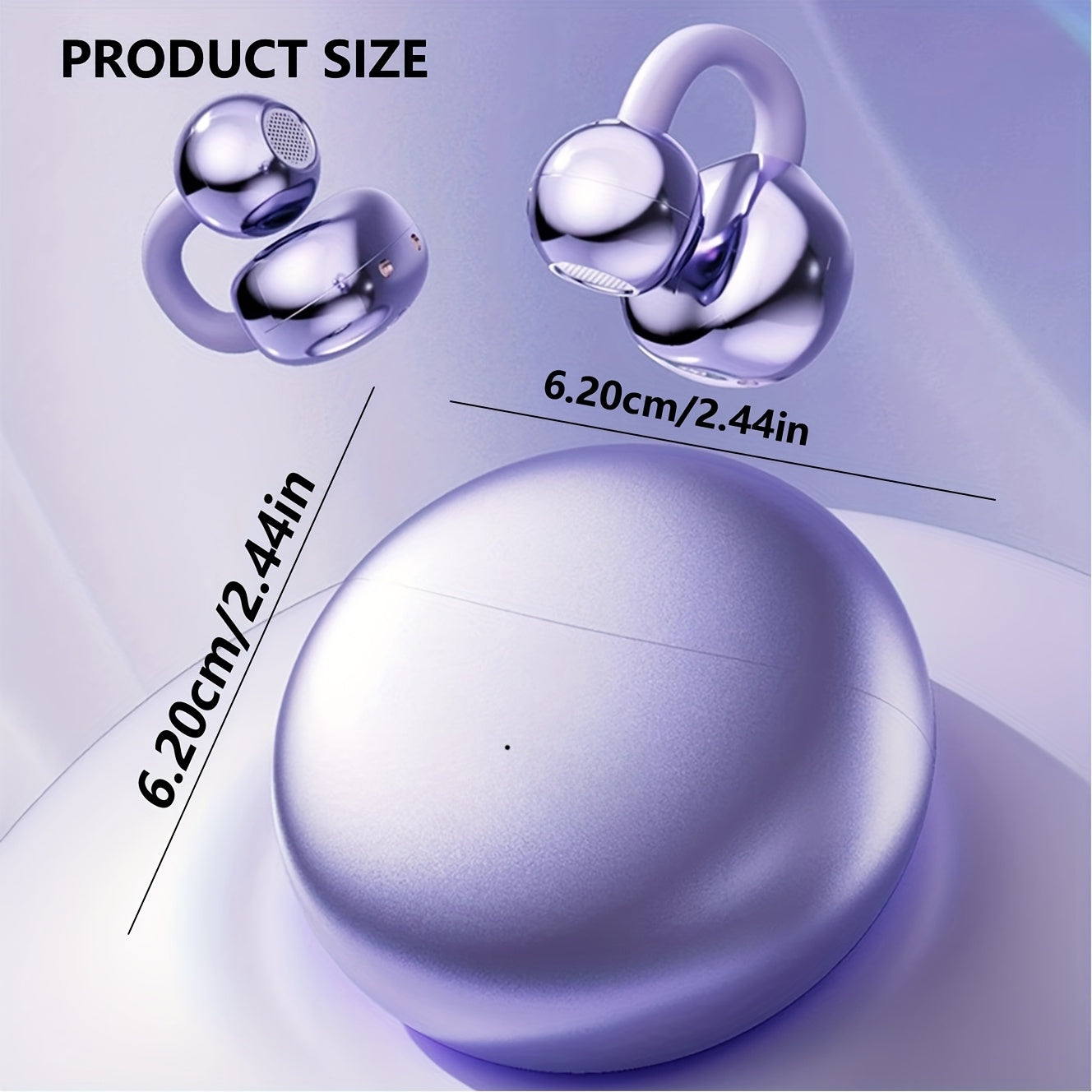 Ecouteurs Bluetooth 5.3 Sans Fil Traduction Multilingue 50h - Boucles Oreilles Pierres Micro Integre