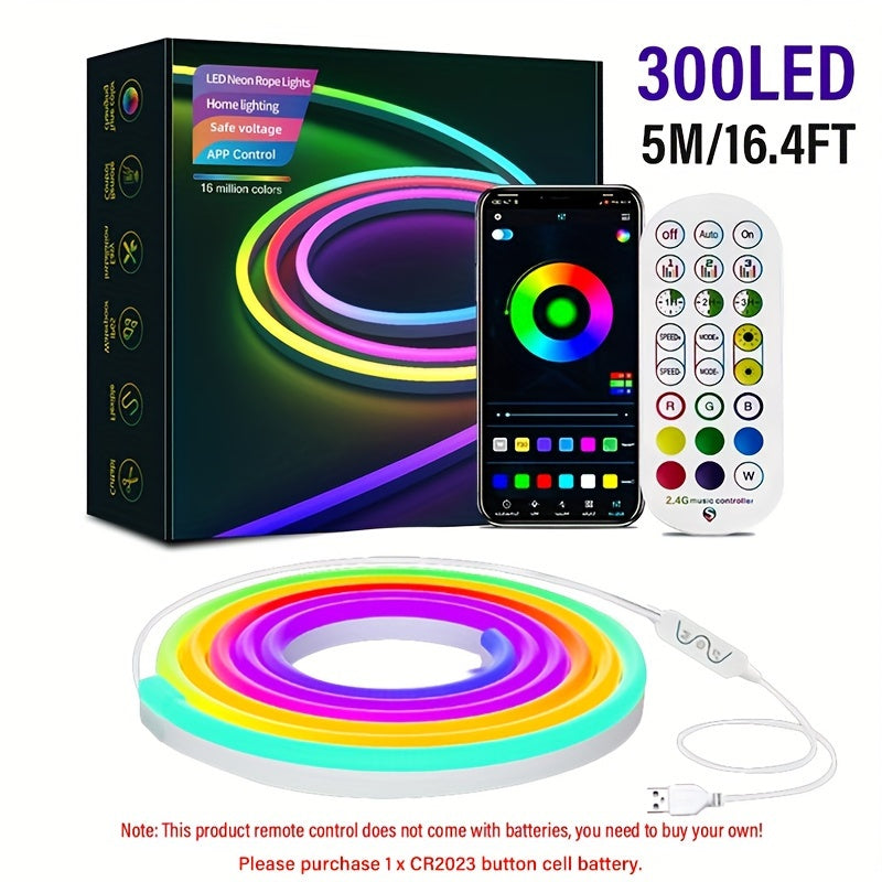 Bande lumineuse néon intelligente, câble flexible RGBIC - Topdecheztop.fr