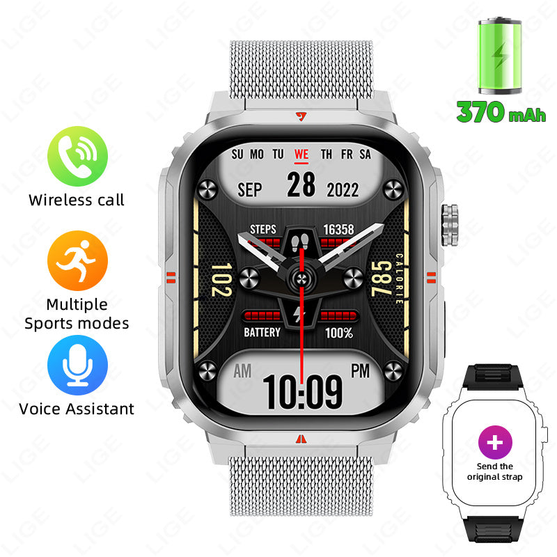 Montre Connectee LIGE Homme Femme - Etanche IP68, Notifications, Declencheur Photo