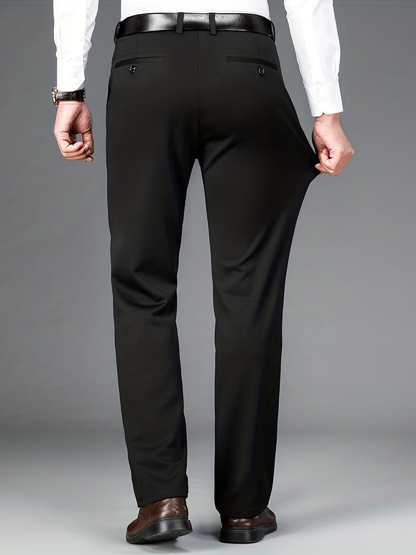 Pantalon Habillé Homme Classique – 93,5% Polyester 6,5% Élasthanne, Coupe Régulière, 6 Coloris XS-XXL