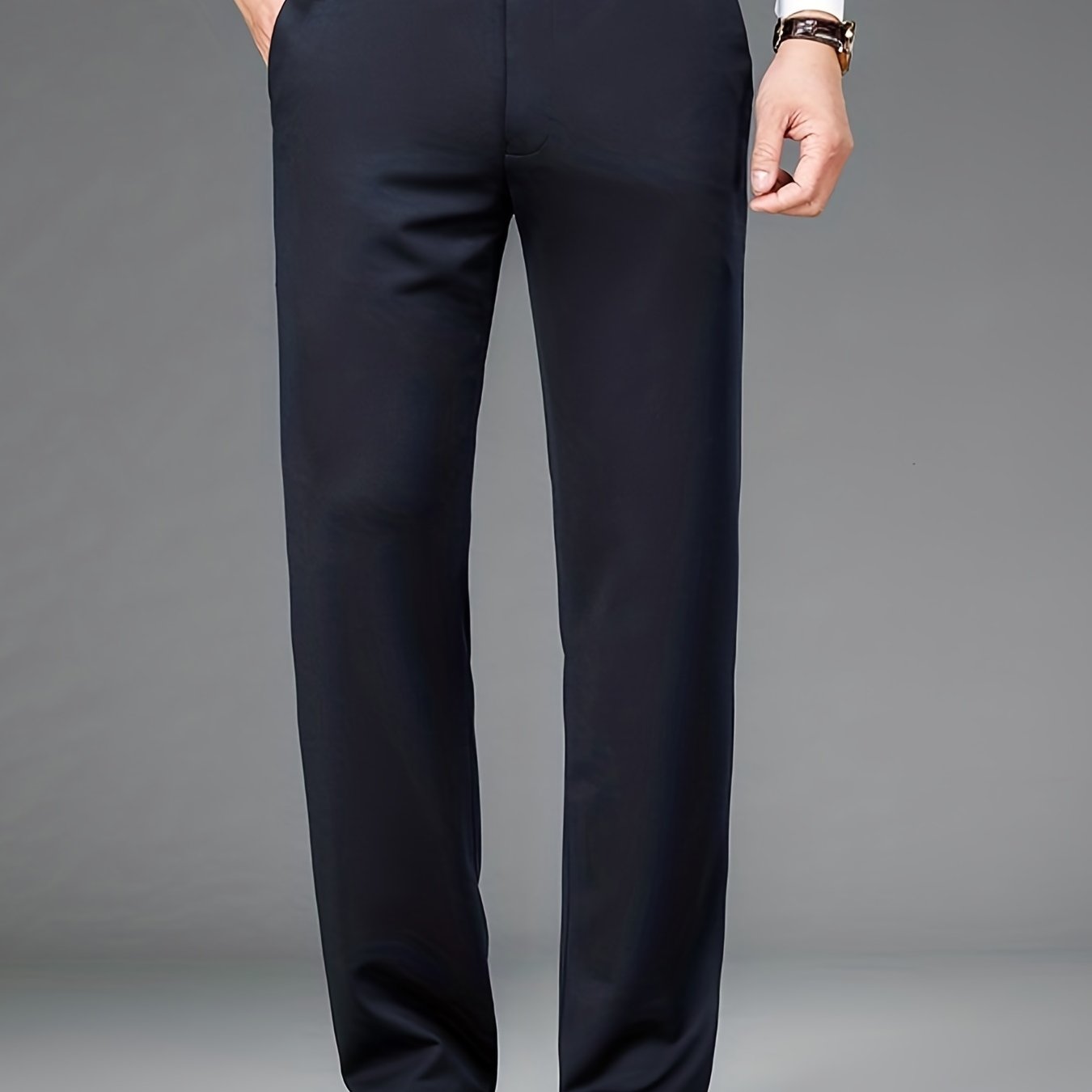 Pantalon Habillé Homme Classique – 93,5% Polyester 6,5% Élasthanne, Coupe Régulière, 6 Coloris XS-XXL