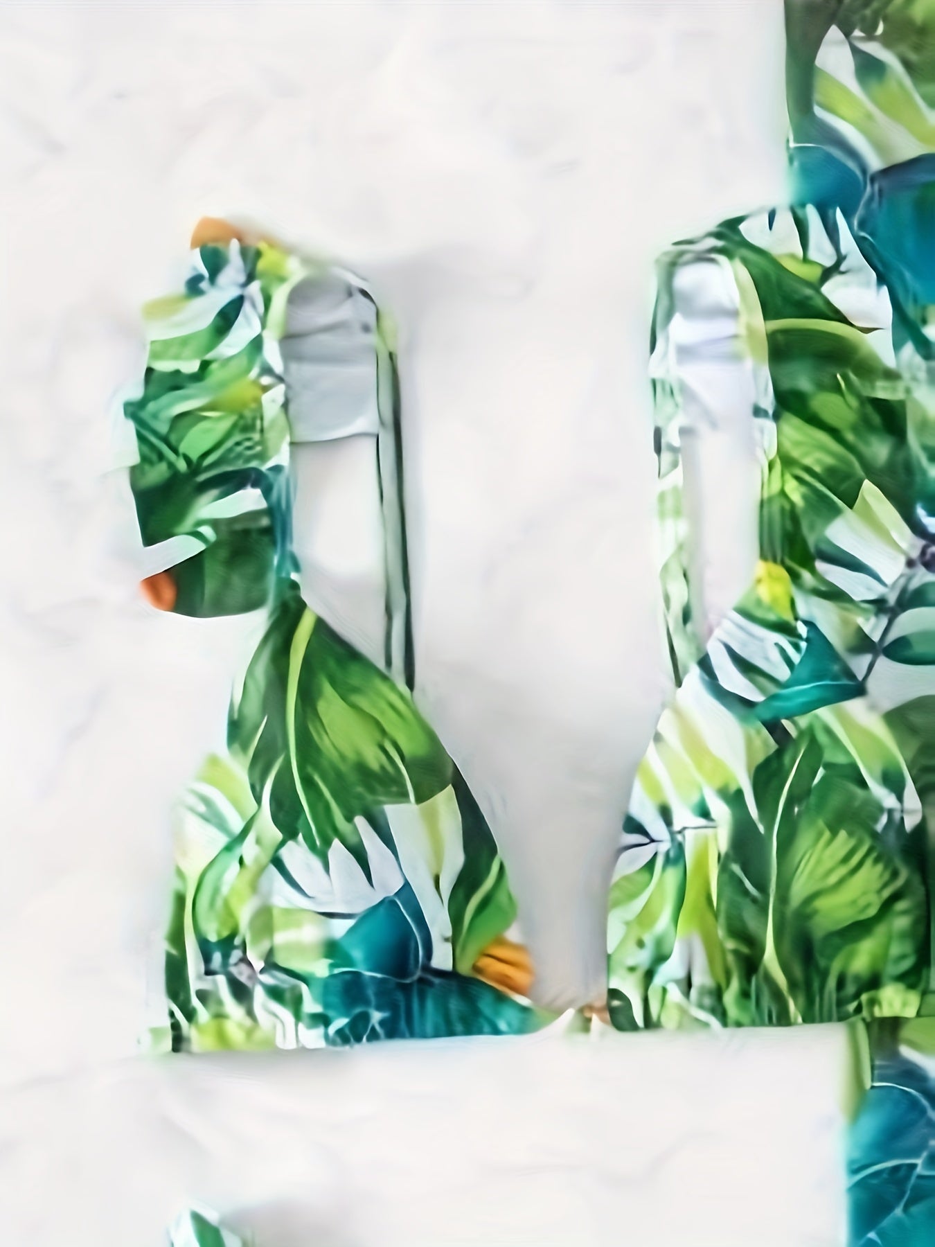 Bikini 2 Pièces Imprimé Tropical – Maillot de Bain Femme Extensible 🌴💙