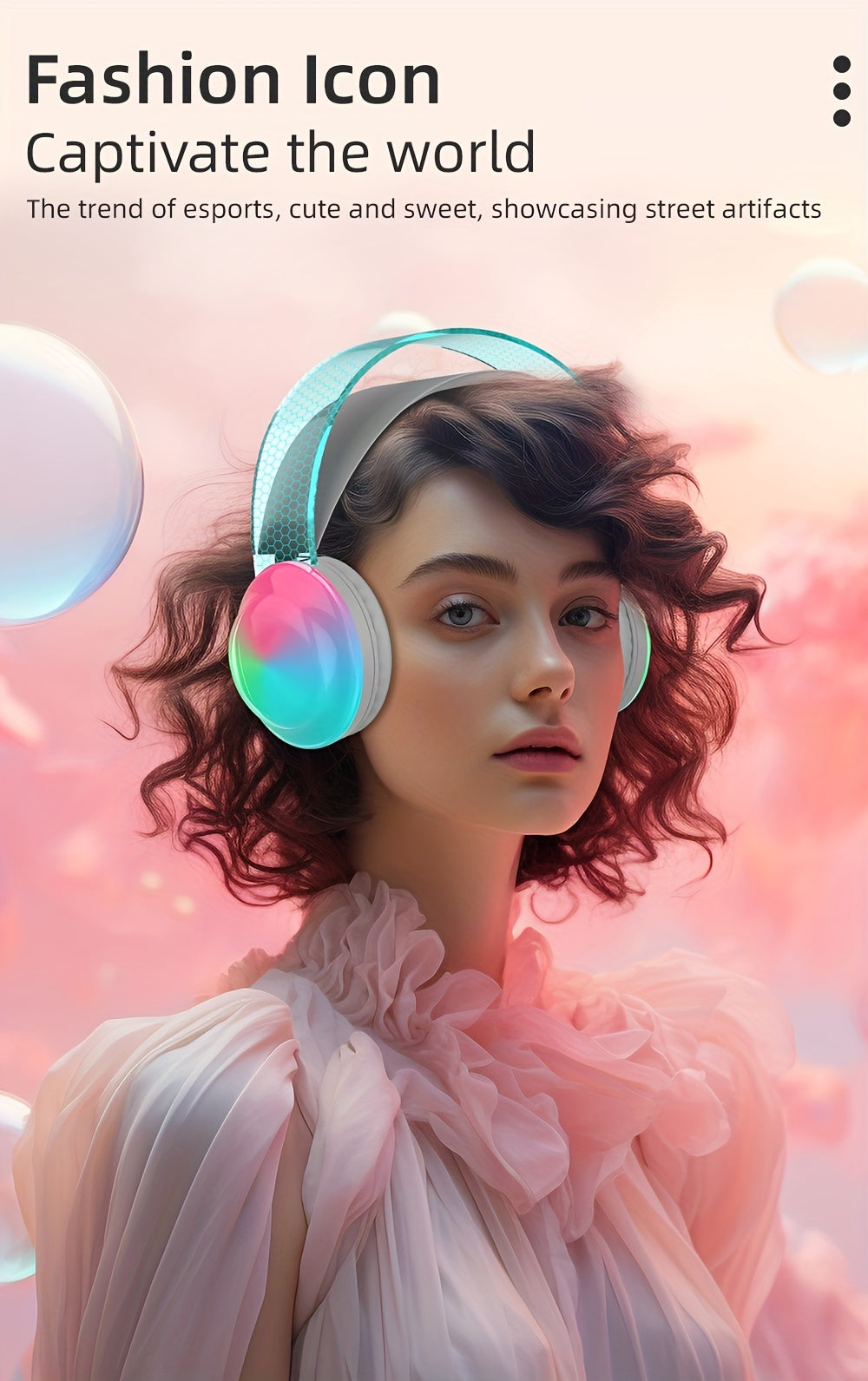 Casque Sans Fil Bluetooth 5.3 – Léger, Micro Intégré, Lumières LED & Batterie 360mAh | 5 Coloris