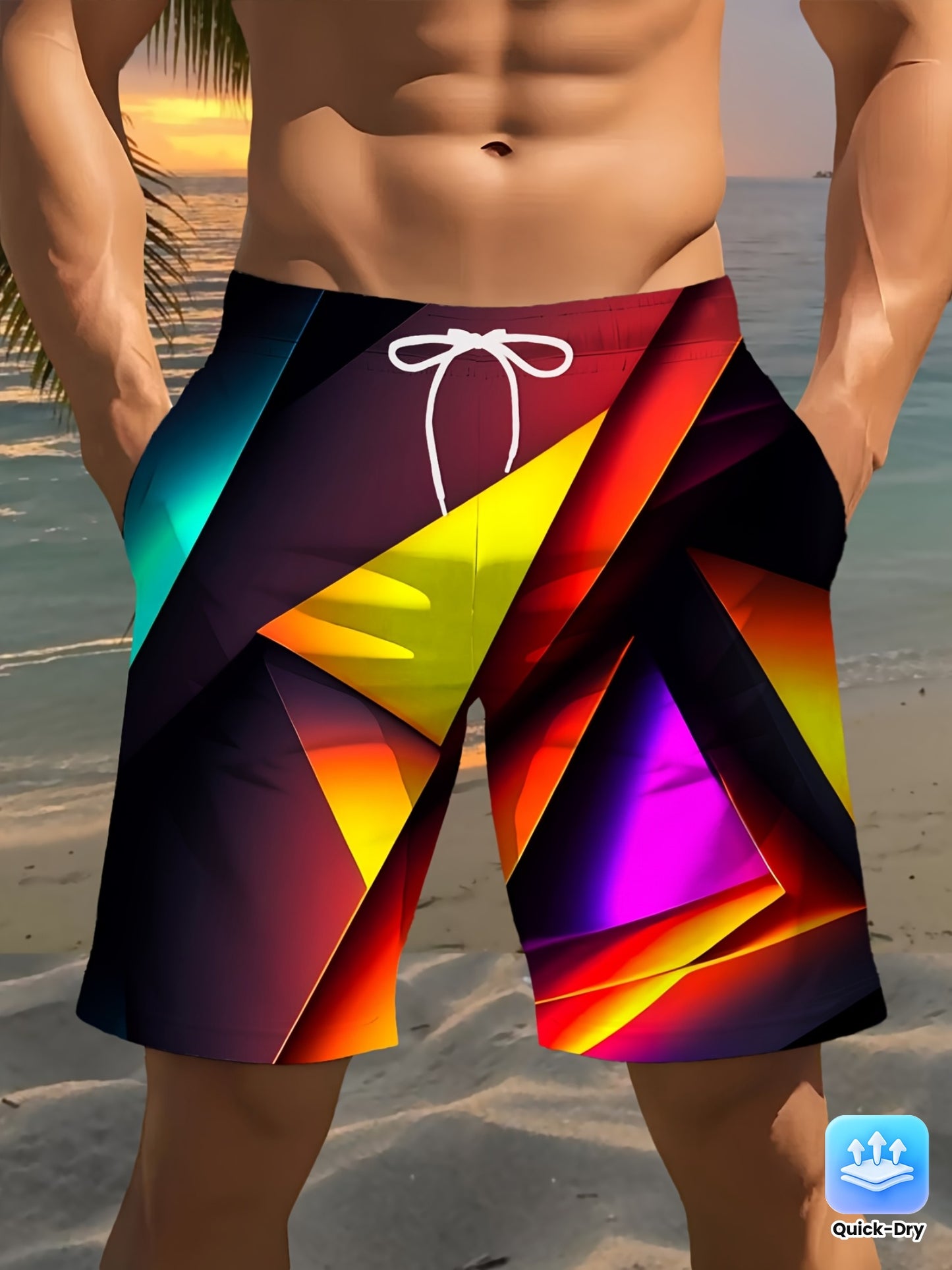 Short de Plage Homme Imprimé a Sechage Rapide - Style Decontracte