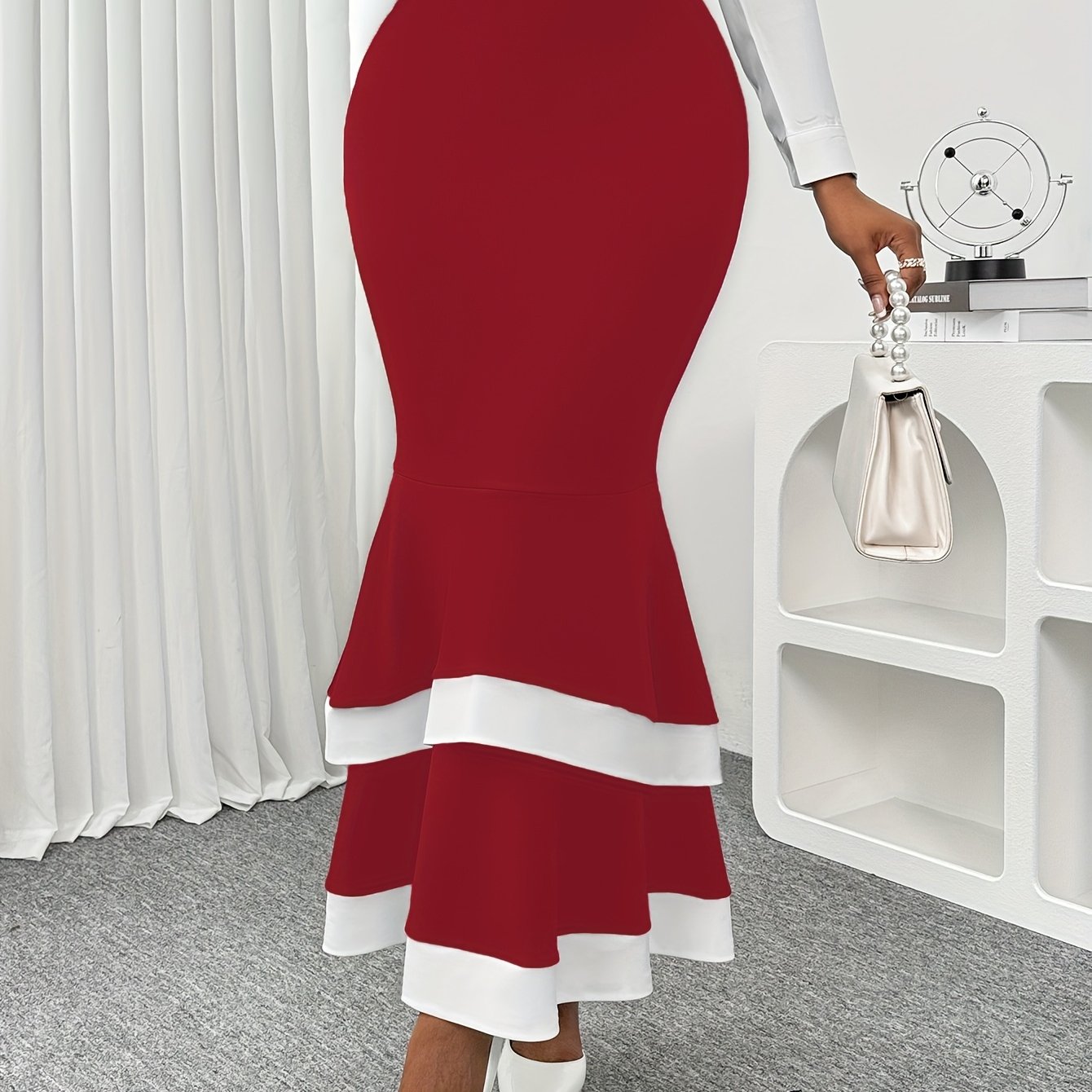 Jupe Sirene Femme - Style Elegant, Coupe Moulante, Toutes Saisons, 4 Coloris