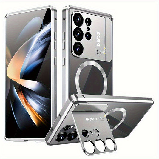 Coque Samsung Galaxy S25 Ultra Magnetique Double Face Verre HD - Protection Lentilles, Support Integre, Systeme Verrouillage, 3 Coloris