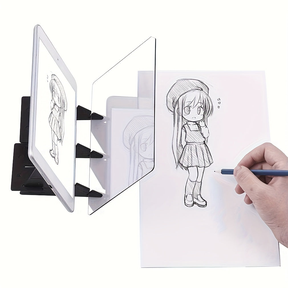 Planche à dessin optique avec miroir et support réglable