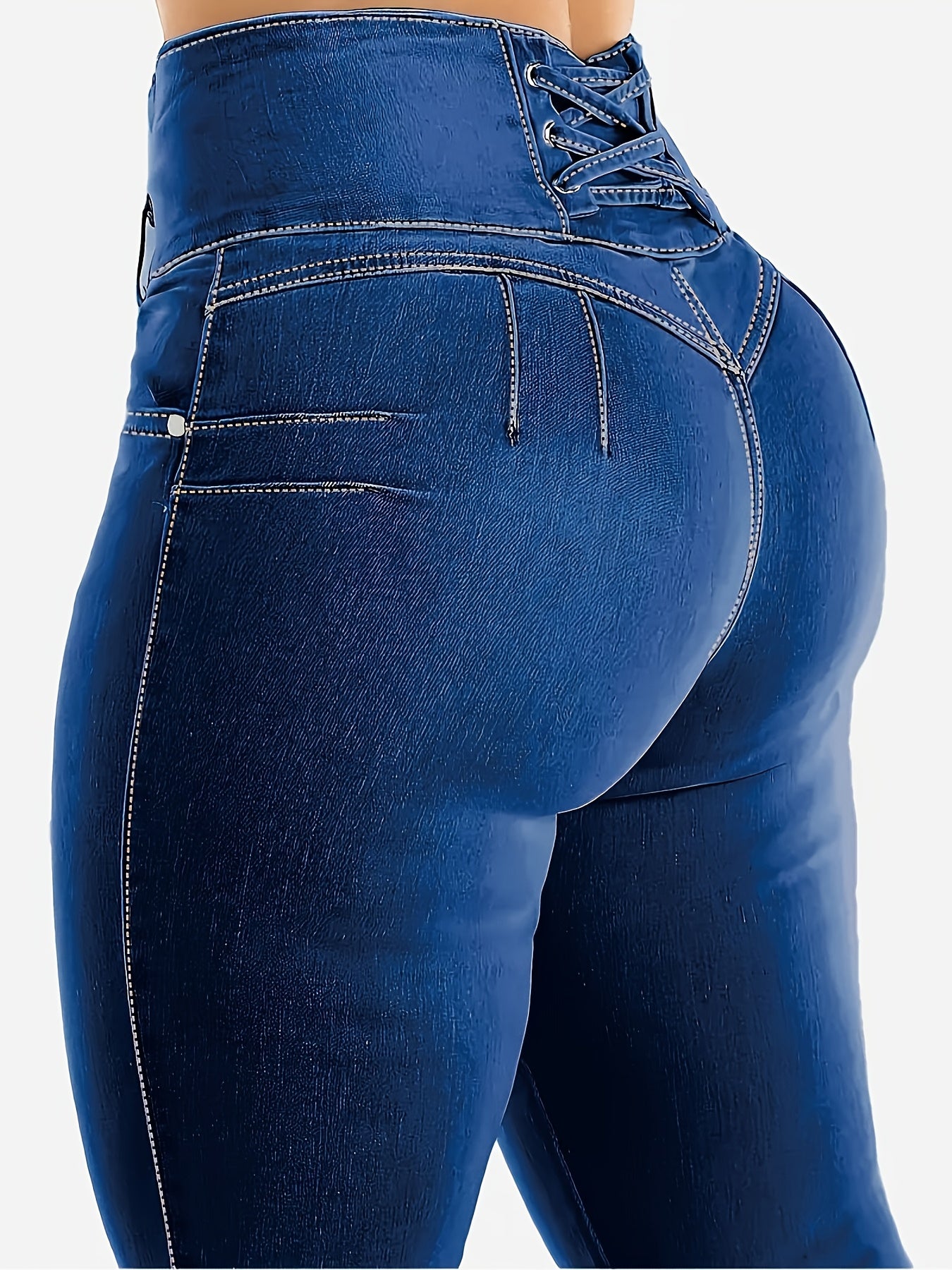 Jean Skinny Taille Haute Femme - Coupe Slim Boheme, Toutes Saisons