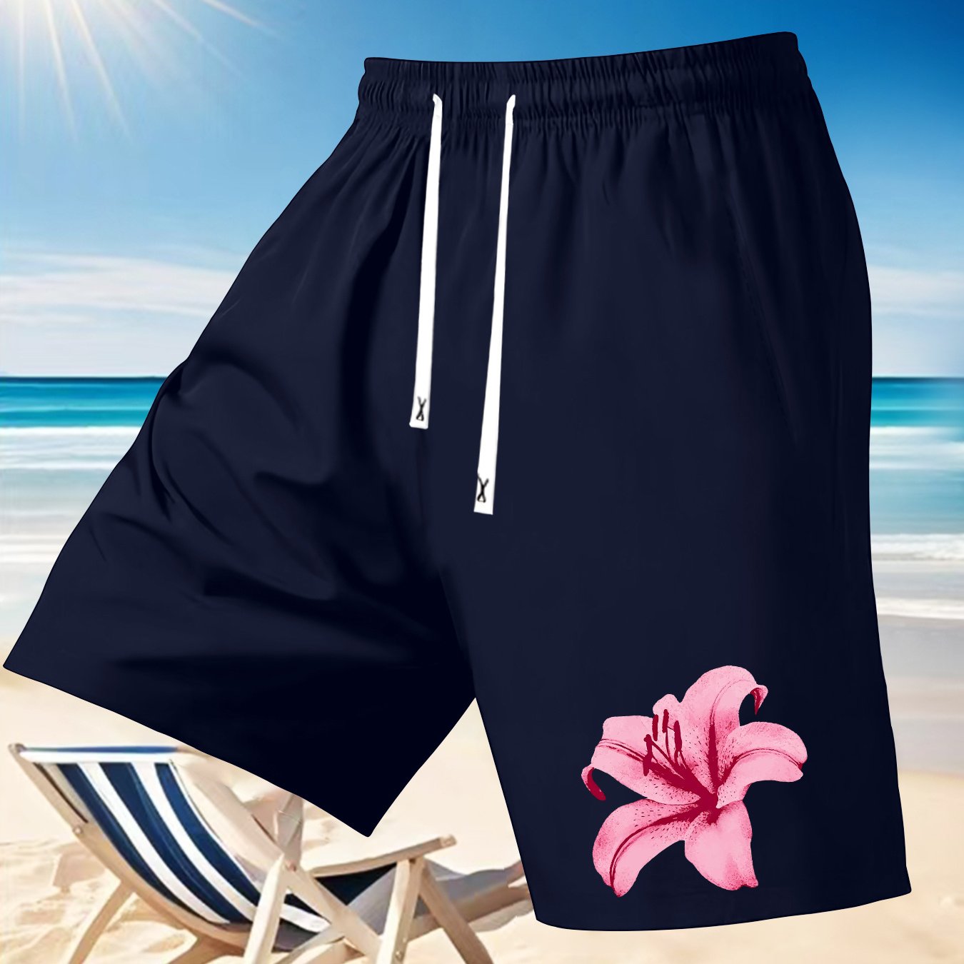 Short de Plage Homme Imprime Floral - Poche, Coupe Standard, 95% Polyester, 3 Coloris, FR S au FR XXL
