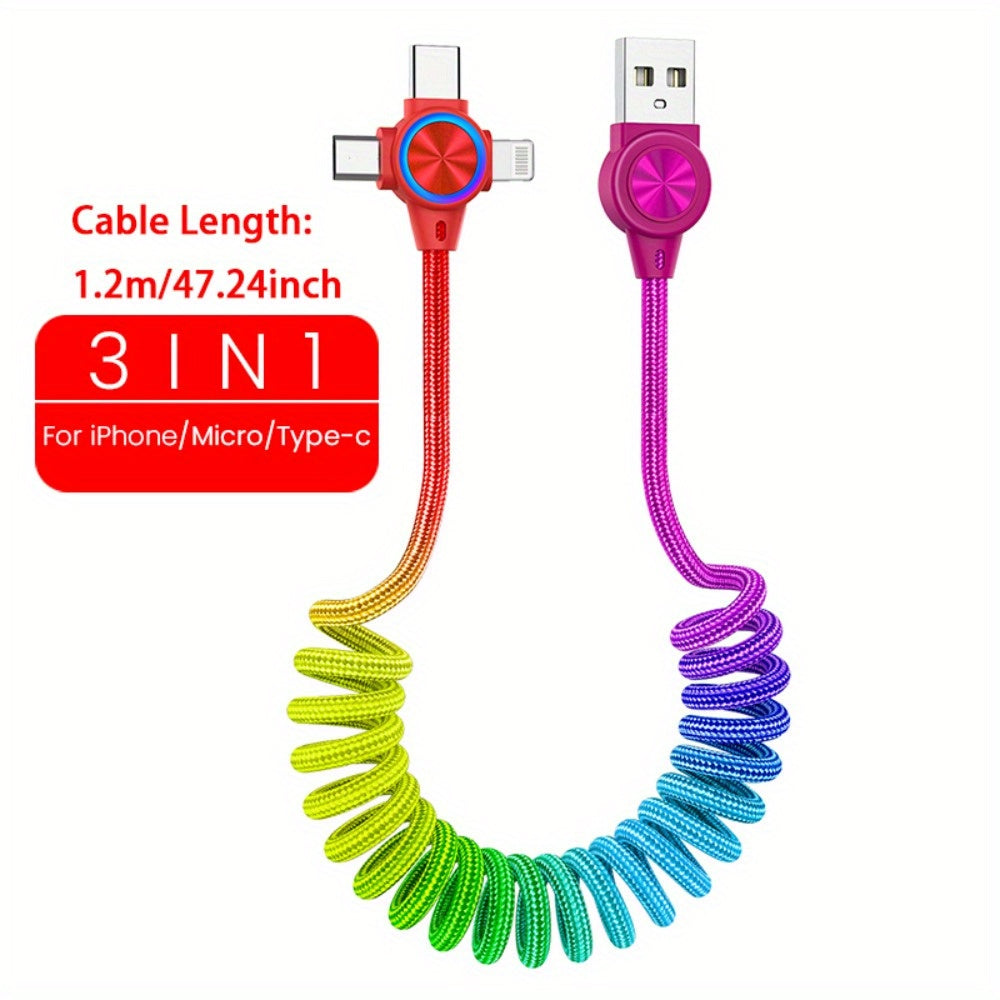 Câble de charge rapide rétractable 3 en 1 - Topdecheztop.fr