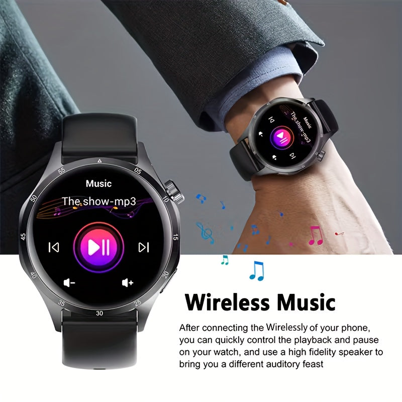 Montre connectee ERUN ecran TFT 1.5 pouce - Bluetooth 5.0, batterie 250mAh, bracelet silicone, noir ou argente