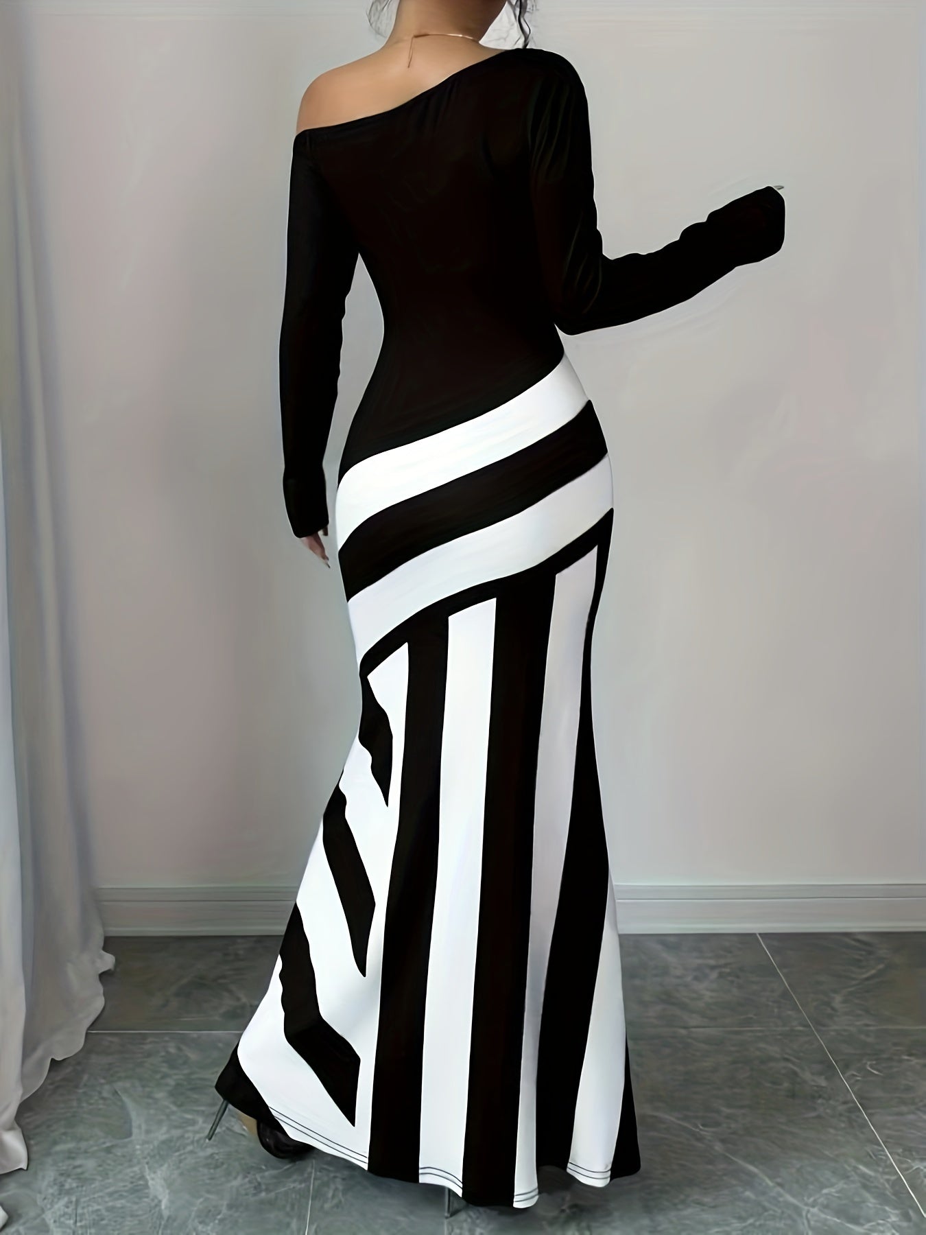 Robe Multi-Positions Femme - Asymetrique, Motif Geometrique, Style Elegant, 3 Coloris
