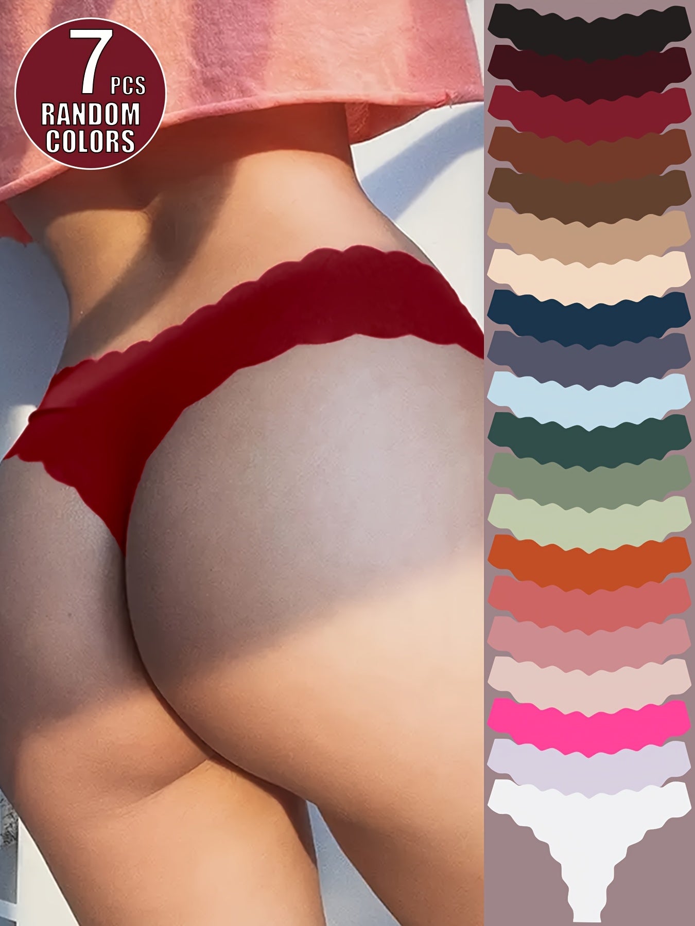 Lot de 7 Strings Sans Coutures Femme Taille Basse - Invisible & Sexy