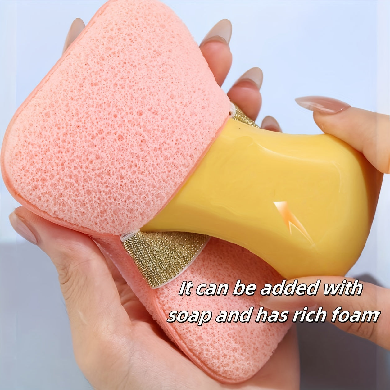 Porte-savon elastique antiderapant avec eponge luffa exfoliante - Cordelette ajustable, douche et baignoire