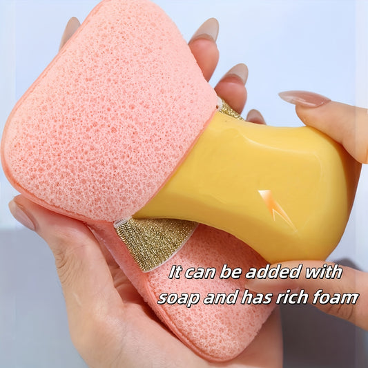Porte-savon elastique antiderapant avec eponge luffa exfoliante - Cordelette ajustable, douche et baignoire