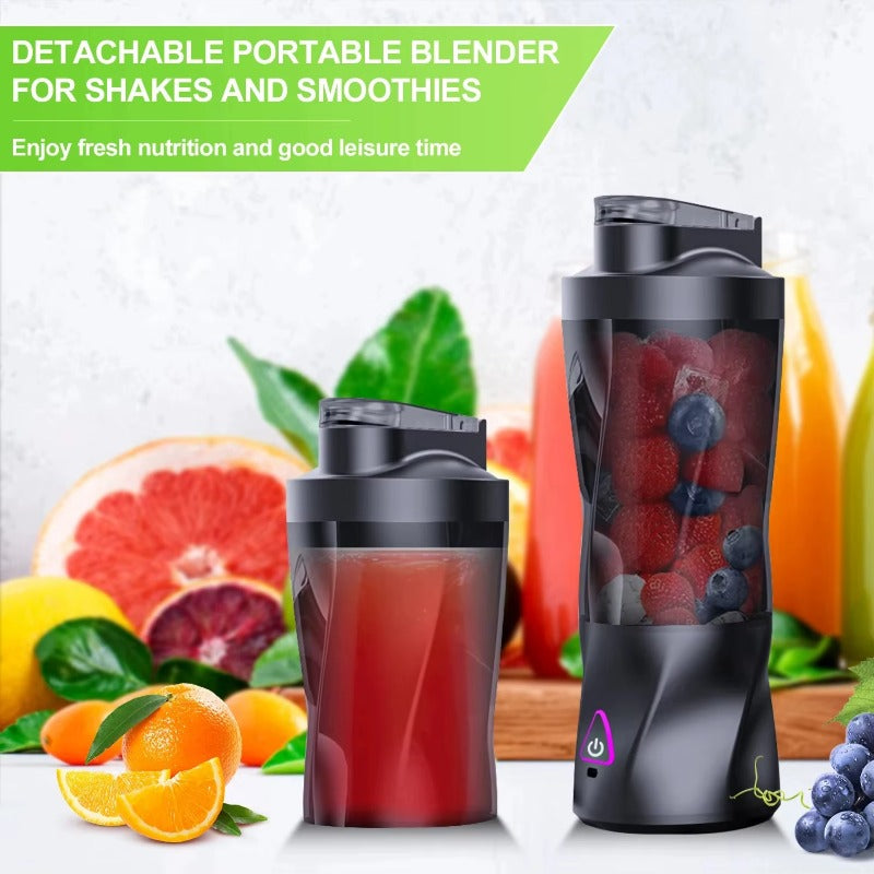 Mixeur extracteur de jus portable rechargeable USB 700 ml - Lames inox, 22000 tr/min, smoothies milkshakes, noir
