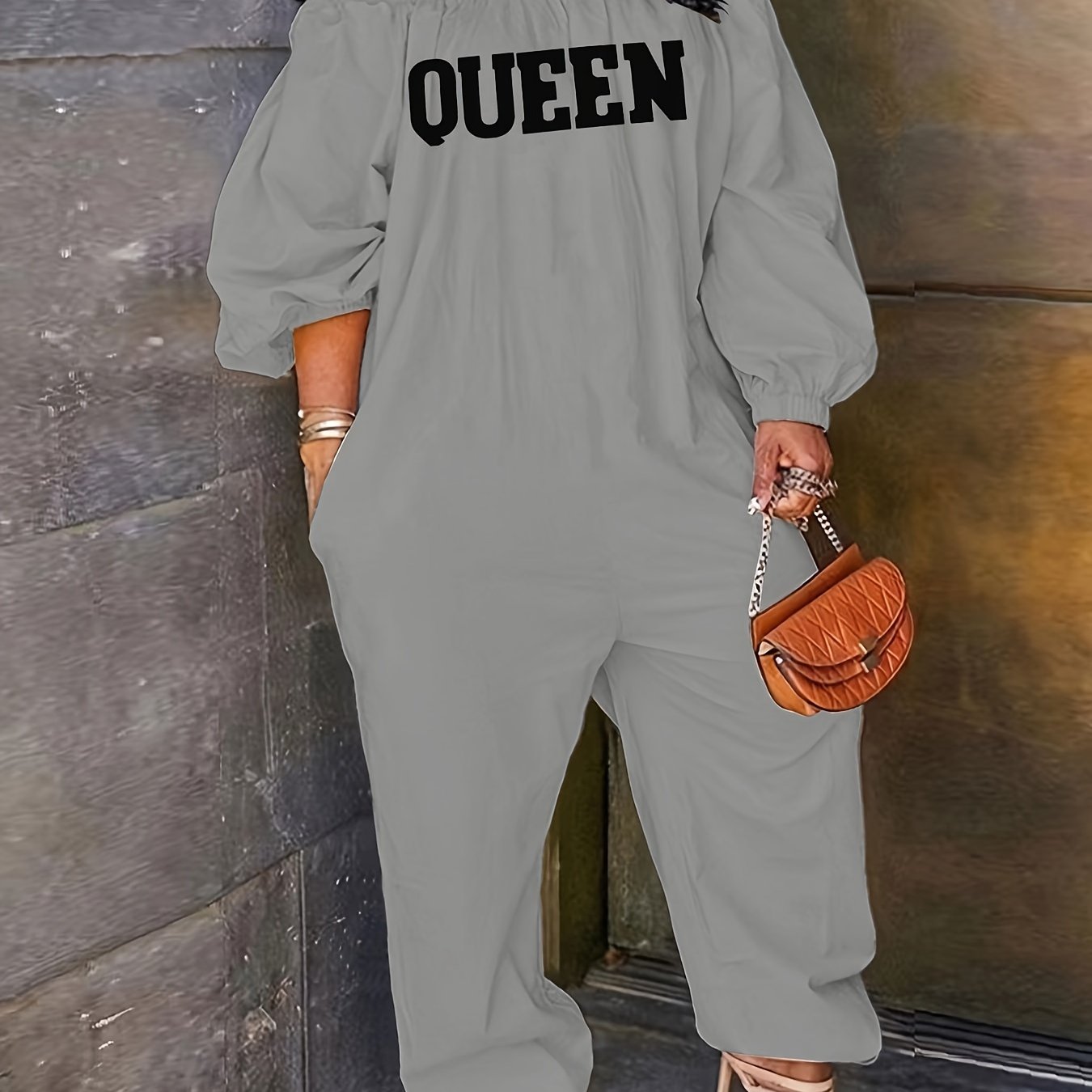 Combinaison Longue Brodée QUEEN pour Femme – Épaules Dénudées, Style Décontracté Élégant | 8 Coloris | S au XXL