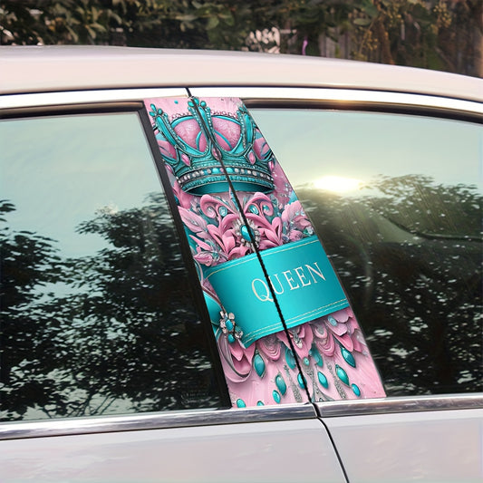 Lot de 2 Autocollants Voiture Couronne de Reine – Vinyle Imperméable Rose